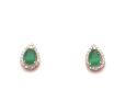 9ct Yellow Gold Emerald & Diamond Cluster Earrings