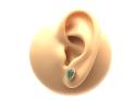 9ct Yellow Gold Emerald & Diamond Cluster Earrings