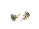 9ct Yellow Gold Emerald & Diamond Cluster Earrings