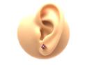 9ct Yellow Gold Ruby Cluster Stud Earrings 4mm