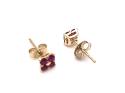 9ct Yellow Gold Ruby Cluster Stud Earrings 4mm