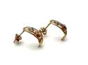 9ct 3 Colour Gold Half Hoop Earrings