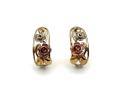 9ct 3 Colour Gold Half Hoop Earrings