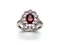 9ct Garnet, Sapphire & Diamond Ring
