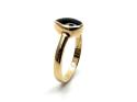 9ct Yellow Gold Jet Ring