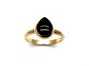 9ct Yellow Gold Jet Ring