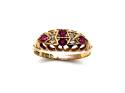 An Old 18ct Ruby & Diamond Cluster Ring