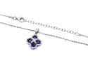 Silver Purple CZ Clover Cluster Pendant & Chain