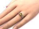 9ct Vesuvianite & White Zircon Ring