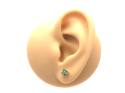 9ct Yellow Gold Emerald Cluster Stud Earrings