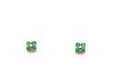9ct Yellow Gold Emerald Cluster Stud Earrings
