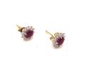 18ct Ruby & Diamond Cluster Stud Earrings 0.33ct