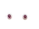 18ct Ruby & Diamond Cluster Stud Earrings 0.33ct