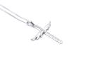 Silver CZ Winged Cross Pendant & Chain