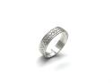 9ct White Gold Patterned Wedding Ring
