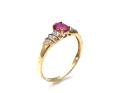 9ct Yellow Gold Ruby & Diamond Ring