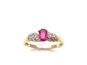 9ct Yellow Gold Ruby & Diamond Ring