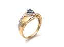 9ct Yellow Gold Sapphire & Zircon Ring