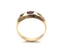 9ct Yellow Gold Garnet 3  Stone Ring