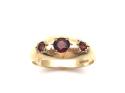 9ct Yellow Gold Garnet 3  Stone Ring