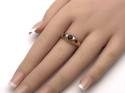 9ct Yellow Gold Garnet 3  Stone Ring