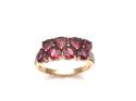 9ct Rhodolite Garnet & Zircon Ring