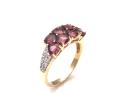 9ct Rhodolite Garnet & Zircon Ring