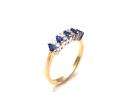 18ct Synthetic Sapphire & CZ Ring