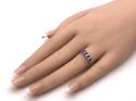 18ct Synthetic Sapphire & CZ Ring