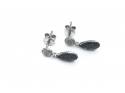 9ct White Gold Black and White Diamond Drop Studs