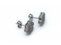 9ct White Gold Diamond Cluster Earrings 1.00ct