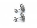 9ct White Gold Diamond Cluster Earrings 1.00ct