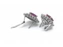 9ct Ruby & Diamond Cluster Studs 0.26ct