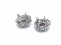 9ct Ruby & Diamond Cluster Studs 0.26ct