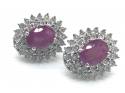 9ct Ruby & Diamond Cluster Studs 0.26ct