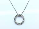 18ct White Gold Diamond Circle Pendant approx 0.20