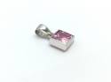 9ct White Gold Pink C Z Pendant