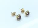 9ct Yellow Gold Ruby and Diamond Cluster Earrings
