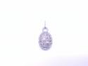 9ct Diamond Basket Weave Oval Pendant 1.50ct