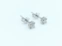 9ct White Gold Diamond Solitaire Earrings 0.33ct