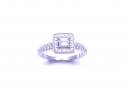 18ct Princess Cut Halo Diamond Ring 0.59ct