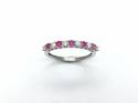 9ct White Gold Ruby & Diamond Eternity Ring 0.26ct