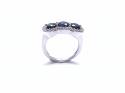 9ct Sapphire & Diamond Triple Cluster Ring 0.35ct