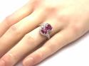 9ct Ruby & Diamond 2 Stone Cluster Ring 0.50ct