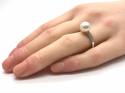 9ct White Gold Pearl and Diamond Ring