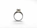 9ct White Gold Pearl and Diamond Ring