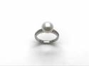 9ct White Gold Pearl and diamond Ring