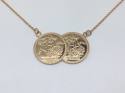 Sterling Silver Rose Gold Plated Coin Necklet