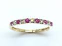 9ct Ruby and Diamond Eternity Ring 0.16ct