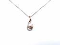 9ct Pearl And Diamond Pendant and Chain